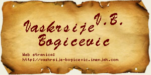 Vaskrsije Bogičević vizit kartica